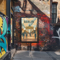 Brandenburg Gate Berlin Retro Vibe Urban or Cityscape Poster PosterGoat