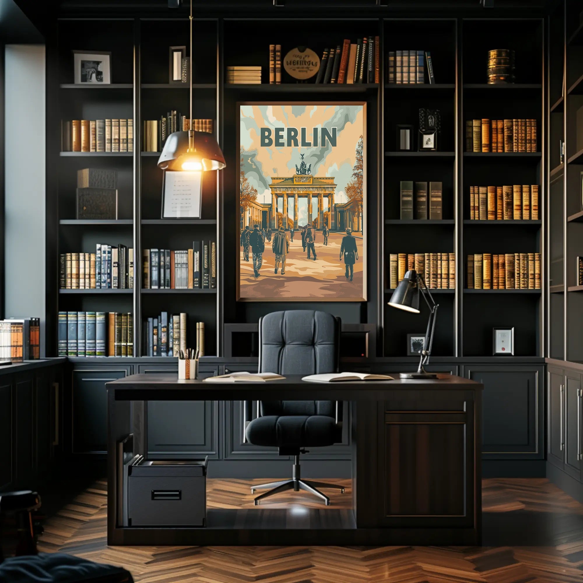 Brandenburg Gate Berlin Retro Vibe Urban or Cityscape Poster PosterGoat