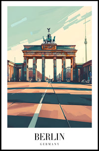 Brandenburg Gate Illustrated Travel Poster PosterGoat