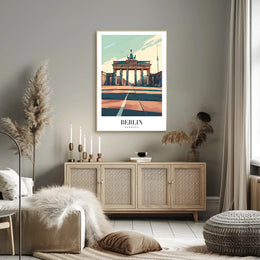 Brandenburg Gate Illustrated Travel Poster PosterGoat