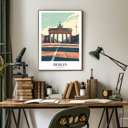 Brandenburg Gate Illustrated Travel Poster PosterGoat