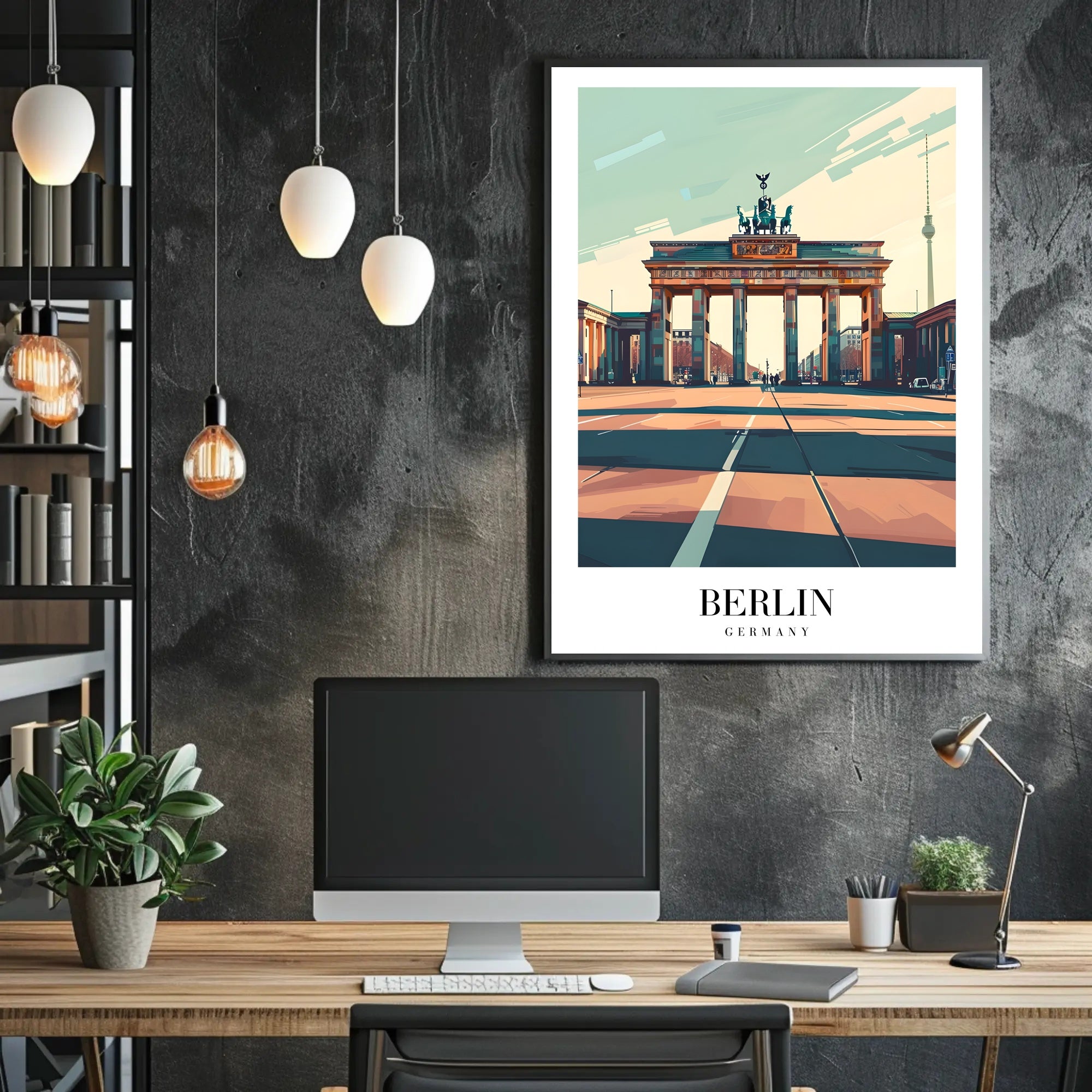 Brandenburg Gate Illustrated Travel Poster PosterGoat