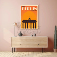 Brandenburg Gate Vintage Travel Print: Iconic Berlin Landmark Poster PosterGoat