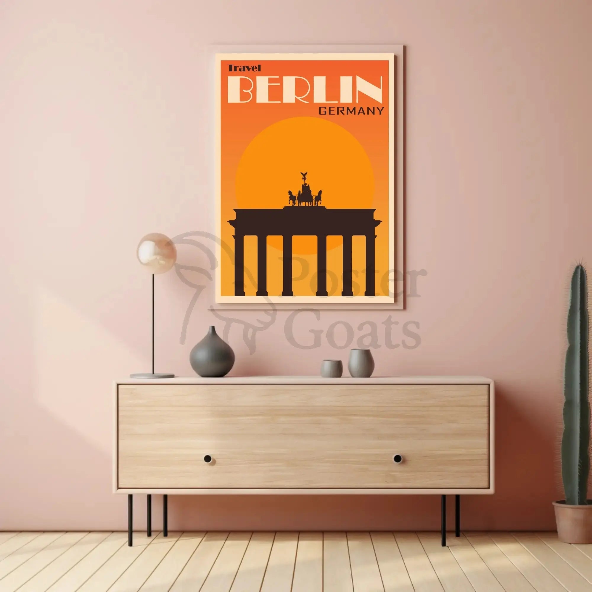 Brandenburg Gate Vintage Travel Print: Iconic Berlin Landmark Poster PosterGoat