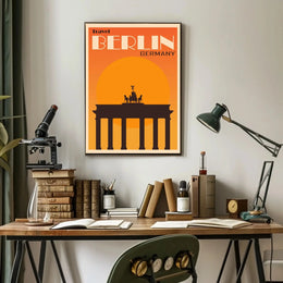 Brandenburg Gate Vintage Travel Print: Iconic Berlin Landmark Poster PosterGoat