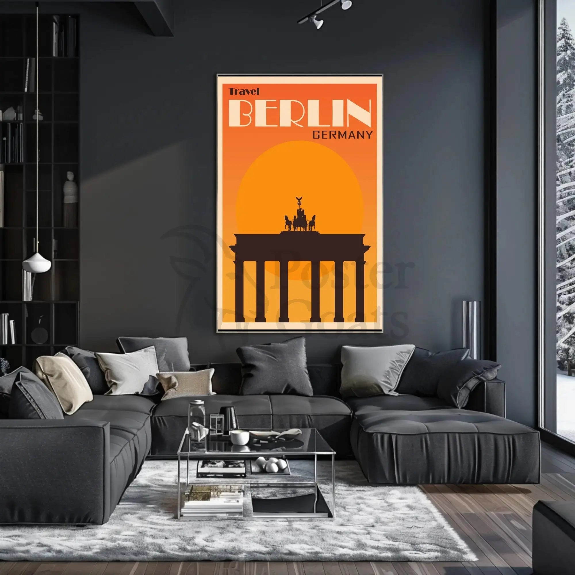 Brandenburg Gate Vintage Travel Print: Iconic Berlin Landmark Poster PosterGoat