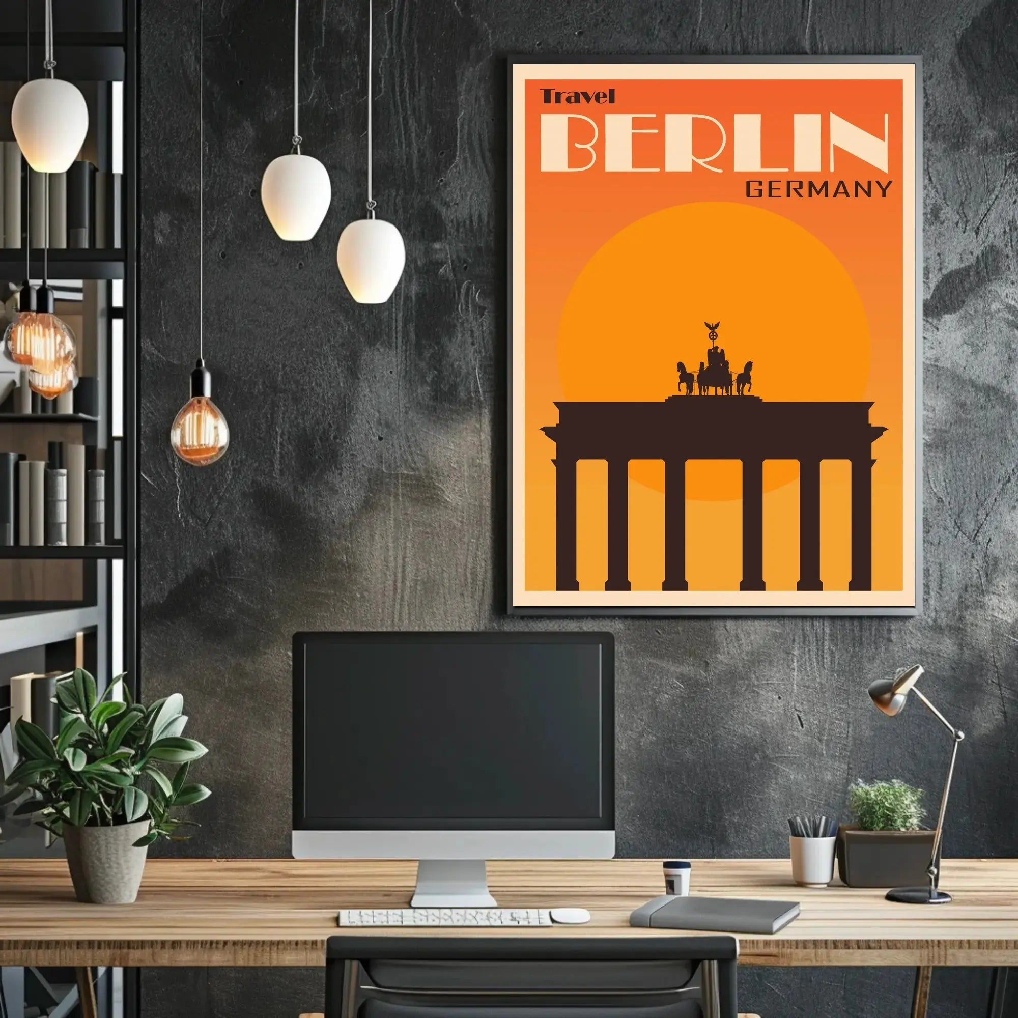 Brandenburg Gate Vintage Travel Print: Iconic Berlin Landmark Poster PosterGoat