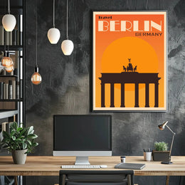 Brandenburg Gate Vintage Travel Print: Iconic Berlin Landmark Poster PosterGoat