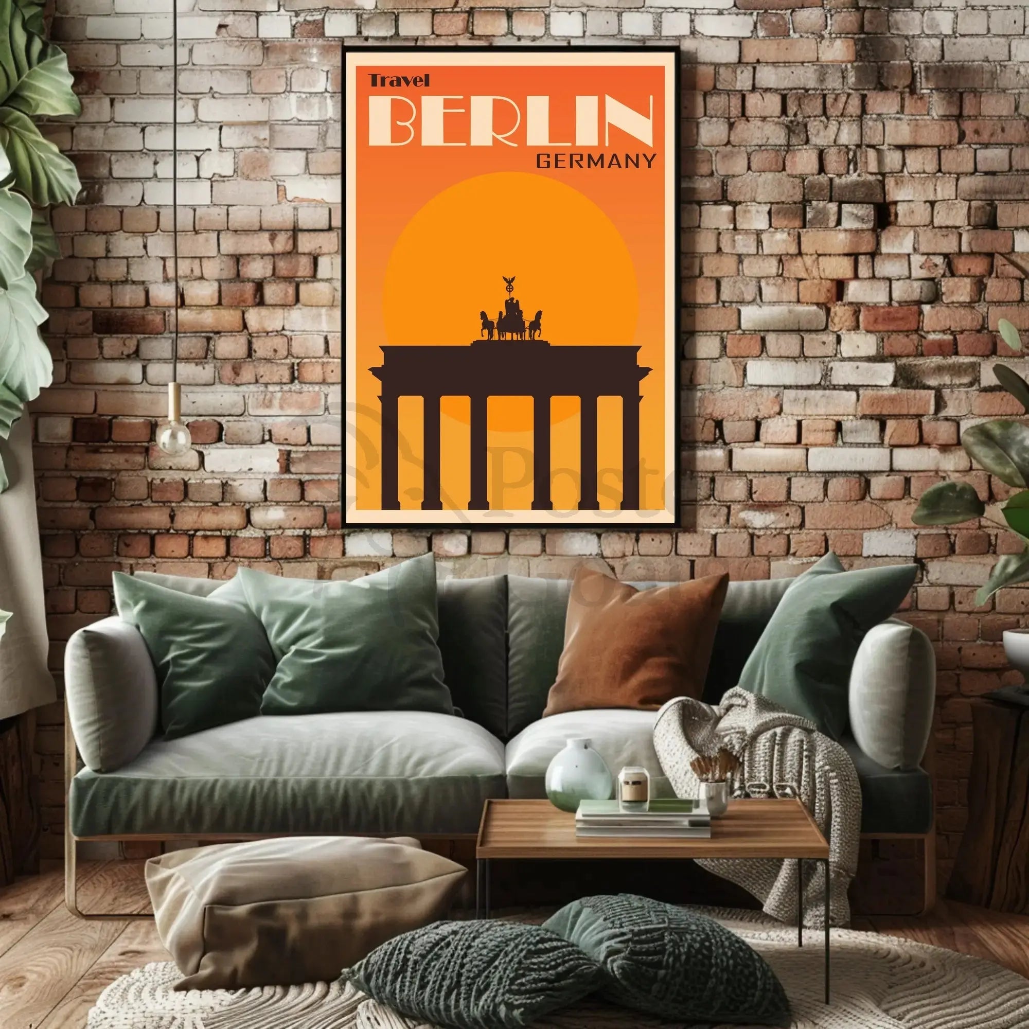 Brandenburg Gate Vintage Travel Print: Iconic Berlin Landmark Poster PosterGoat