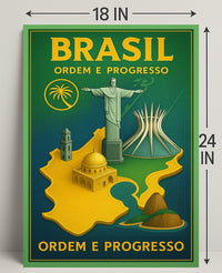 Brasil Ordem e Progresso Travel Poster PosterGoat