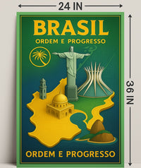 Brasil Ordem e Progresso Travel Poster PosterGoat