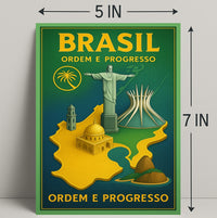 Brasil Ordem e Progresso Travel Poster PosterGoat