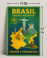 Brasil Ordem e Progresso Travel Poster PosterGoat
