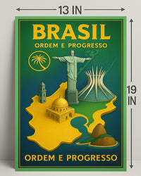 Brasil Ordem e Progresso Travel Poster PosterGoat