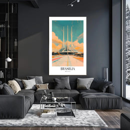 Brasília Cathedral Dreamscape Urban or Cityscape Poster PosterGoat