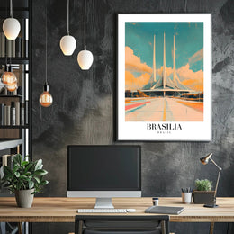 Brasília Cathedral Dreamscape Urban or Cityscape Poster PosterGoat