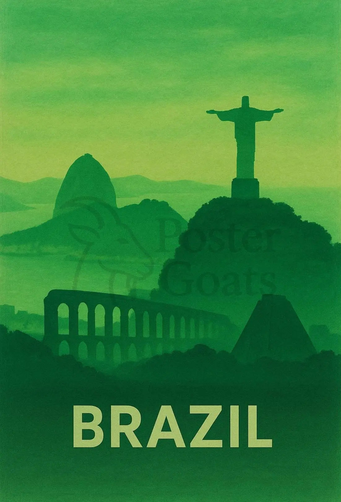 Brazilian Landmarks Serenity Travel Poster PosterGoat