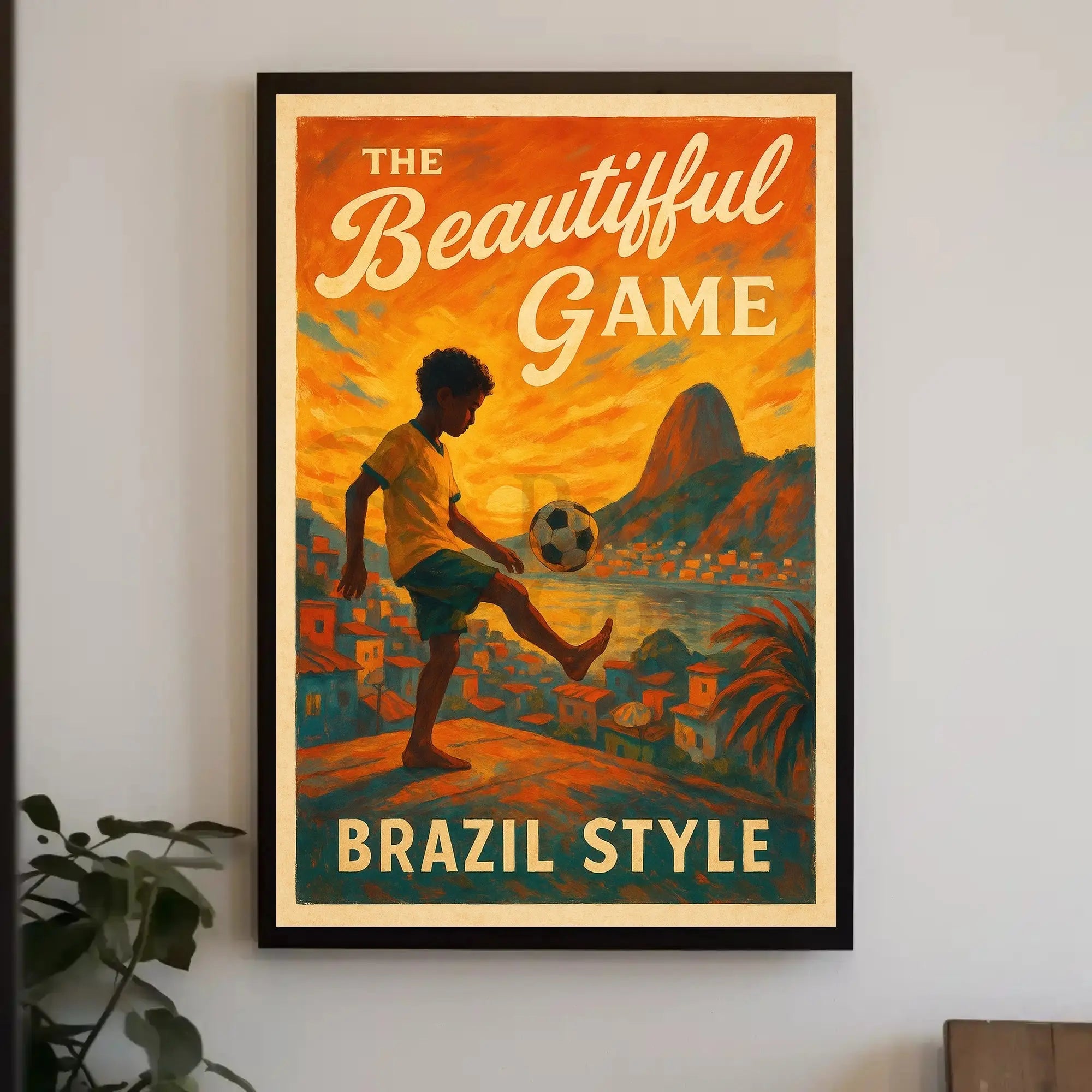Brazilian Soccer Spirit Expressive Sports Poster PosterGoat
