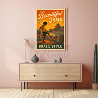 Brazilian Soccer Spirit Expressive Sports Poster PosterGoat