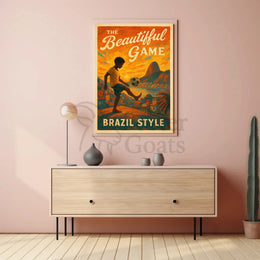 Brazilian Soccer Spirit Expressive Sports Poster PosterGoat