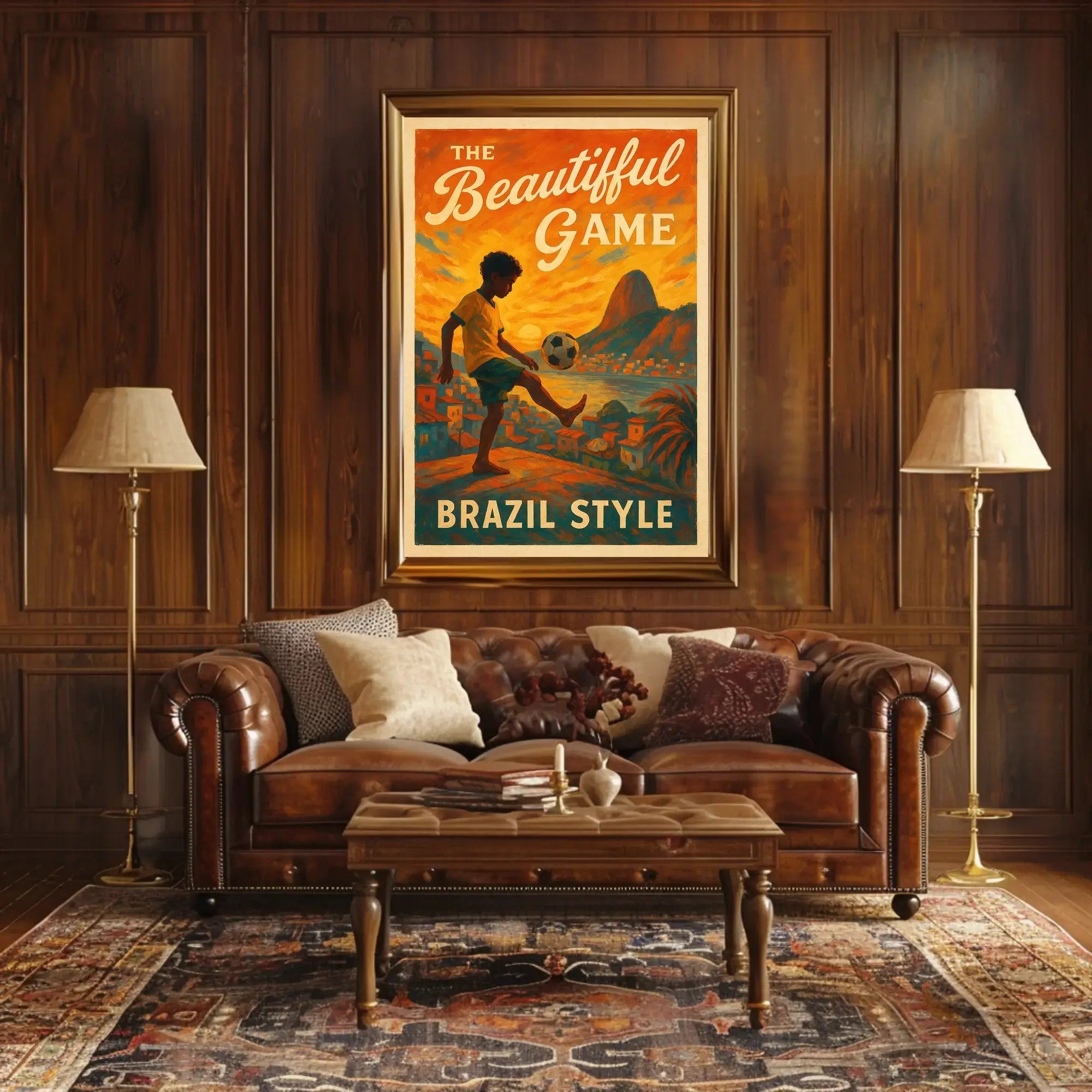 Brazilian Soccer Spirit Expressive Sports Poster PosterGoat