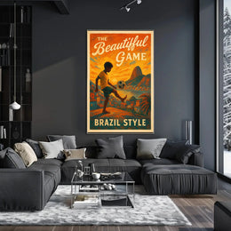 Brazilian Soccer Spirit Expressive Sports Poster PosterGoat