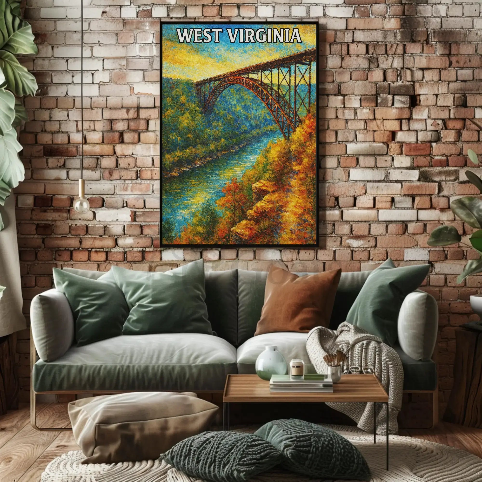 Breathtaking New River Gorge Bridge West Virginia Travel Poster PosterGoat