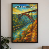 Breathtaking New River Gorge Bridge West Virginia Travel Poster PosterGoat