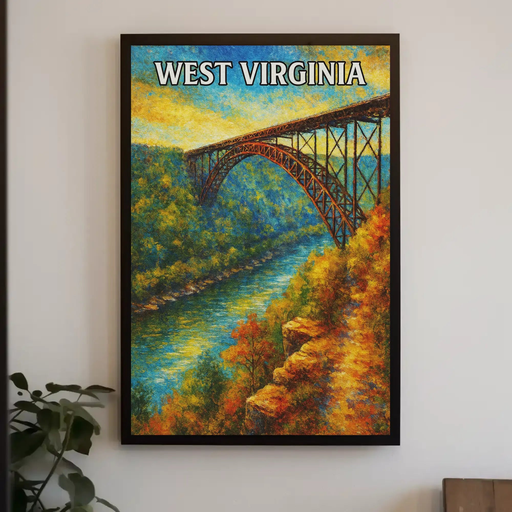 Breathtaking New River Gorge Bridge West Virginia Travel Poster PosterGoat