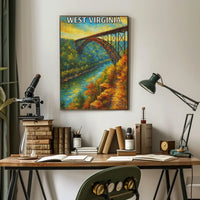 Breathtaking New River Gorge Bridge West Virginia Travel Poster PosterGoat