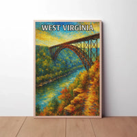 Breathtaking New River Gorge Bridge West Virginia Travel Poster PosterGoat