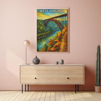 Breathtaking New River Gorge Bridge West Virginia Travel Poster PosterGoat