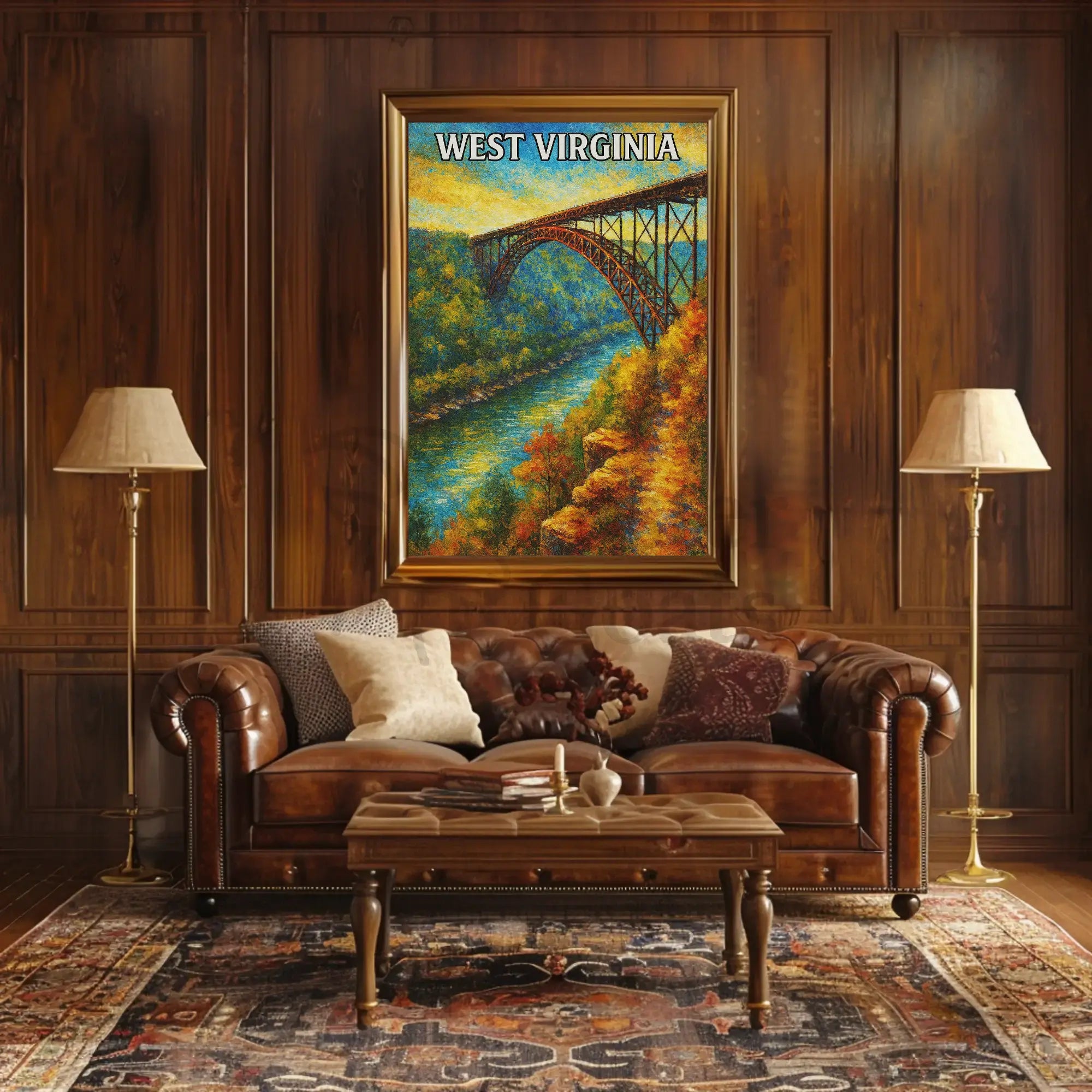 Breathtaking New River Gorge Bridge West Virginia Travel Poster PosterGoat