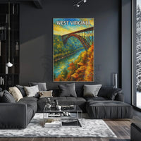 Breathtaking New River Gorge Bridge West Virginia Travel Poster PosterGoat