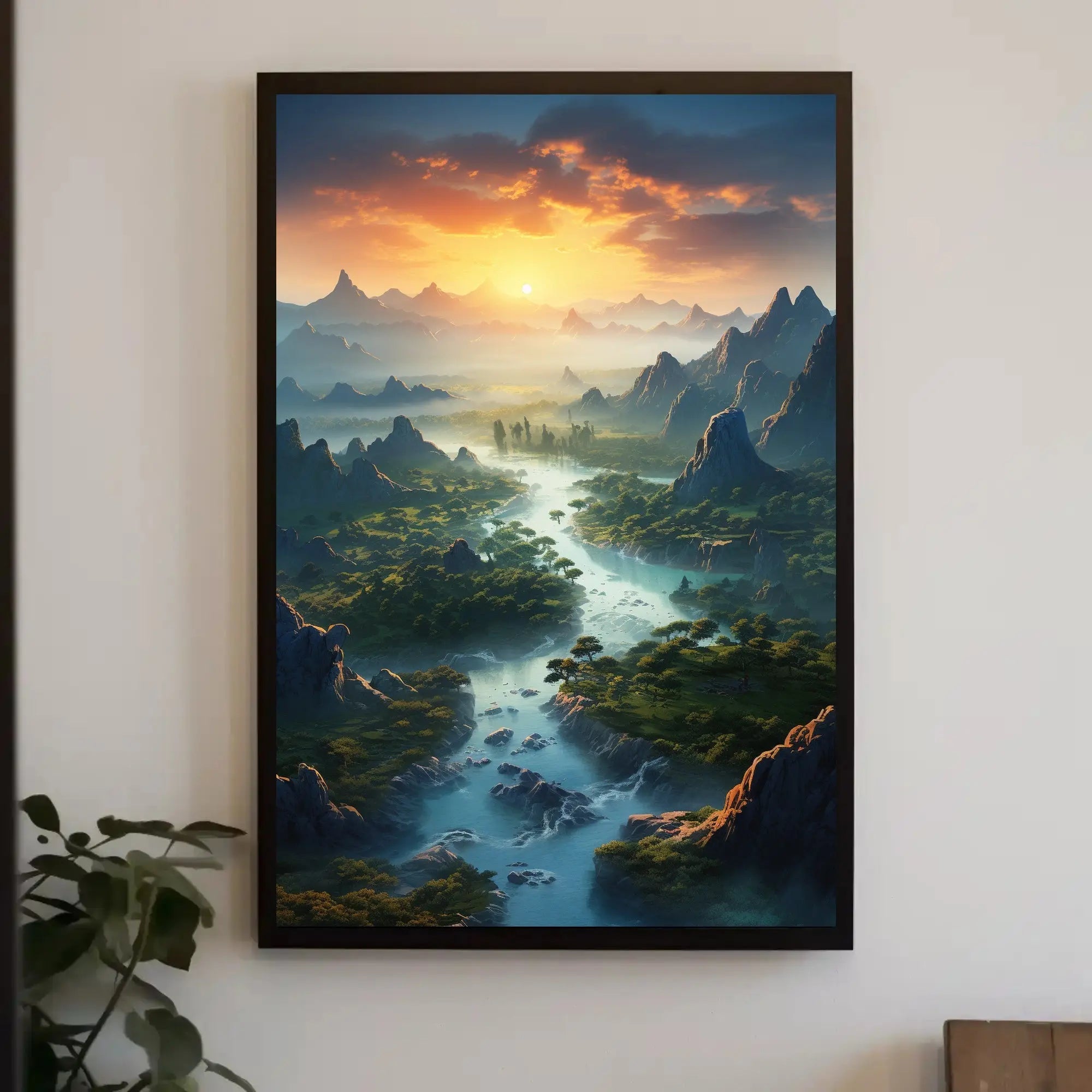 Breathtaking Sunset Over Valley Landscape National Park Poster PosterGoat