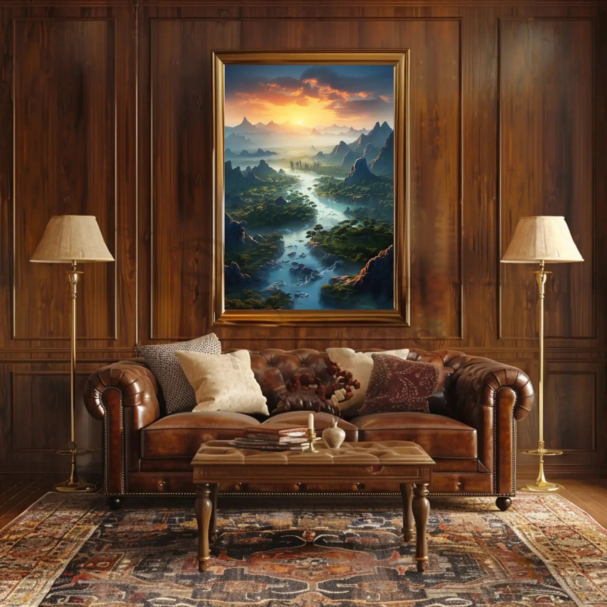 Breathtaking Sunset Over Valley Landscape National Park Poster PosterGoat