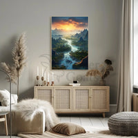 Breathtaking Sunset Over Valley Landscape National Park Poster PosterGoat