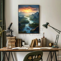 Breathtaking Sunset Over Valley Landscape National Park Poster PosterGoat