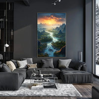Breathtaking Sunset Over Valley Landscape National Park Poster PosterGoat