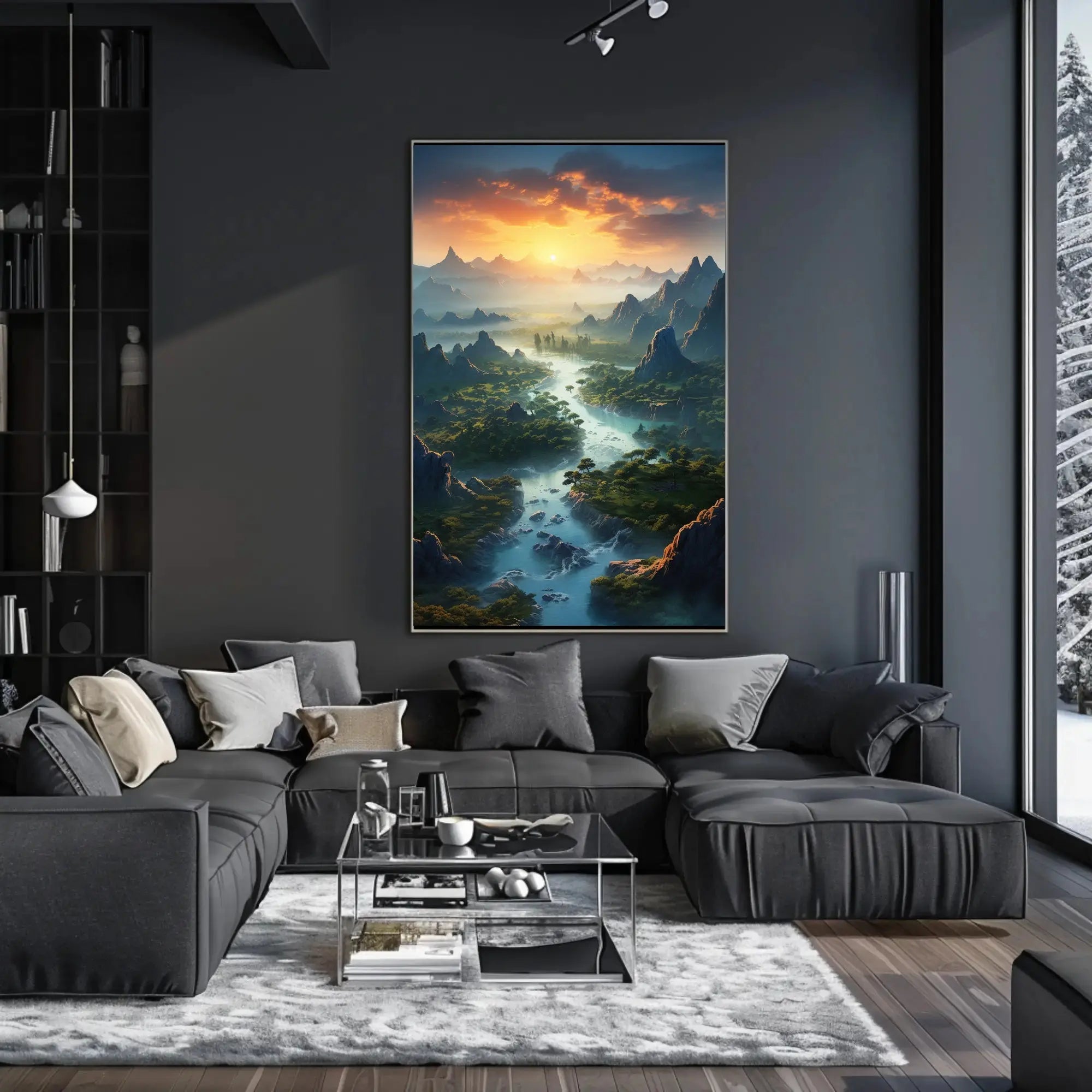 Breathtaking Sunset Over Valley Landscape National Park Poster PosterGoat