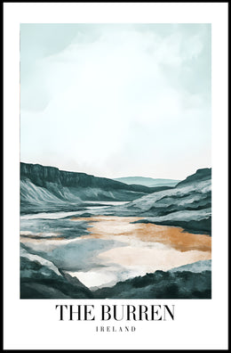 Breathtaking Watercolor Burren Landscape Travel Poster PosterGoat