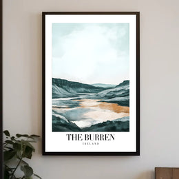 Breathtaking Watercolor Burren Landscape Travel Poster PosterGoat
