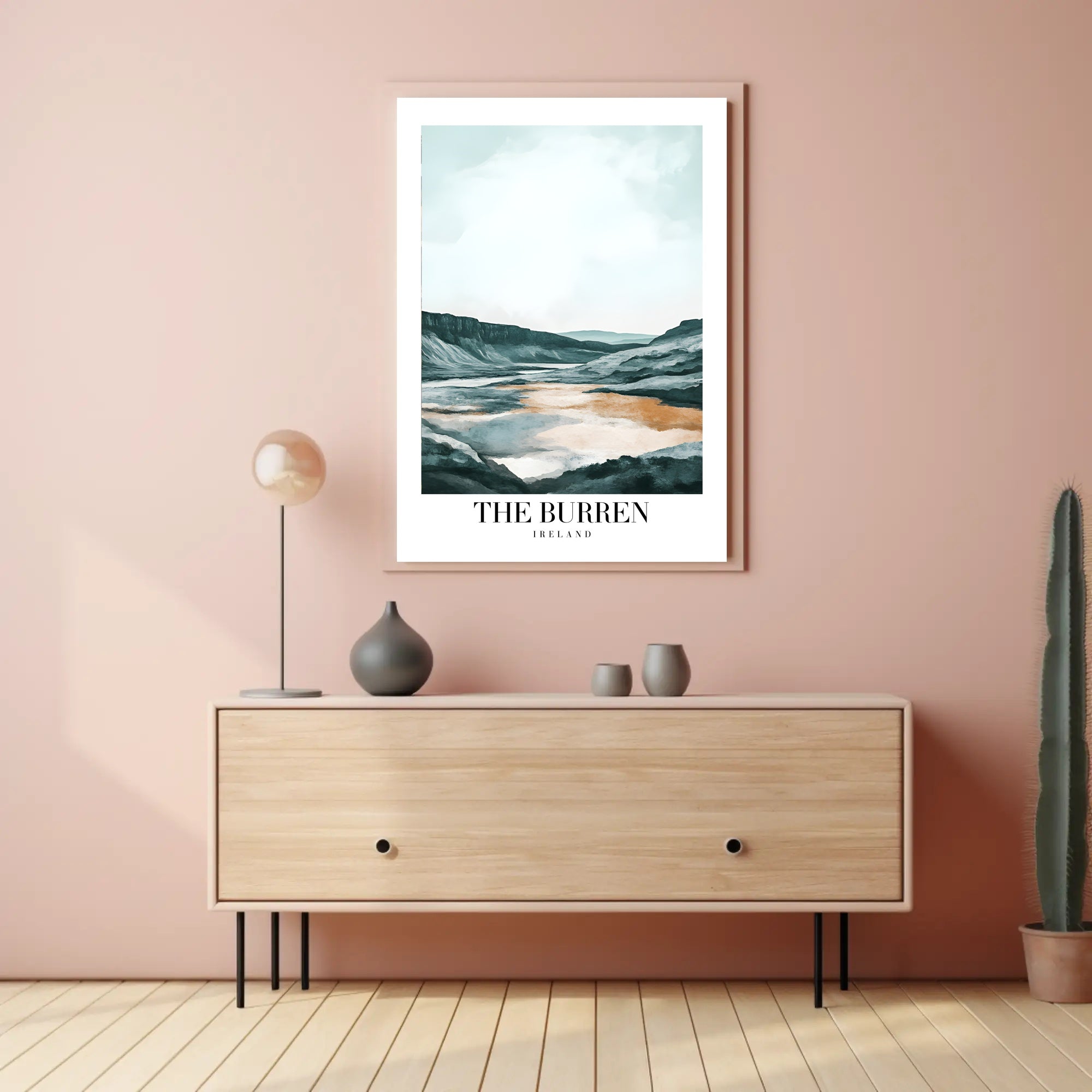 Breathtaking Watercolor Burren Landscape Travel Poster PosterGoat