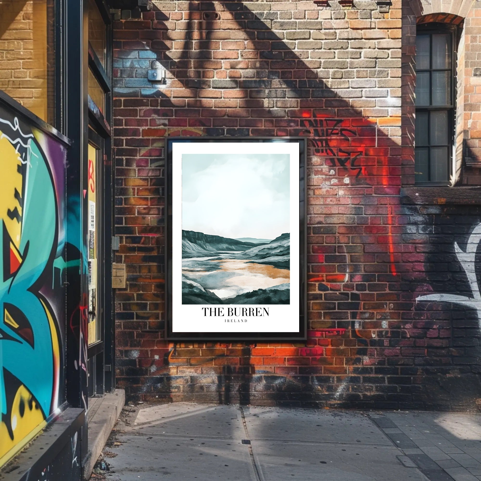 Breathtaking Watercolor Burren Landscape Travel Poster PosterGoat