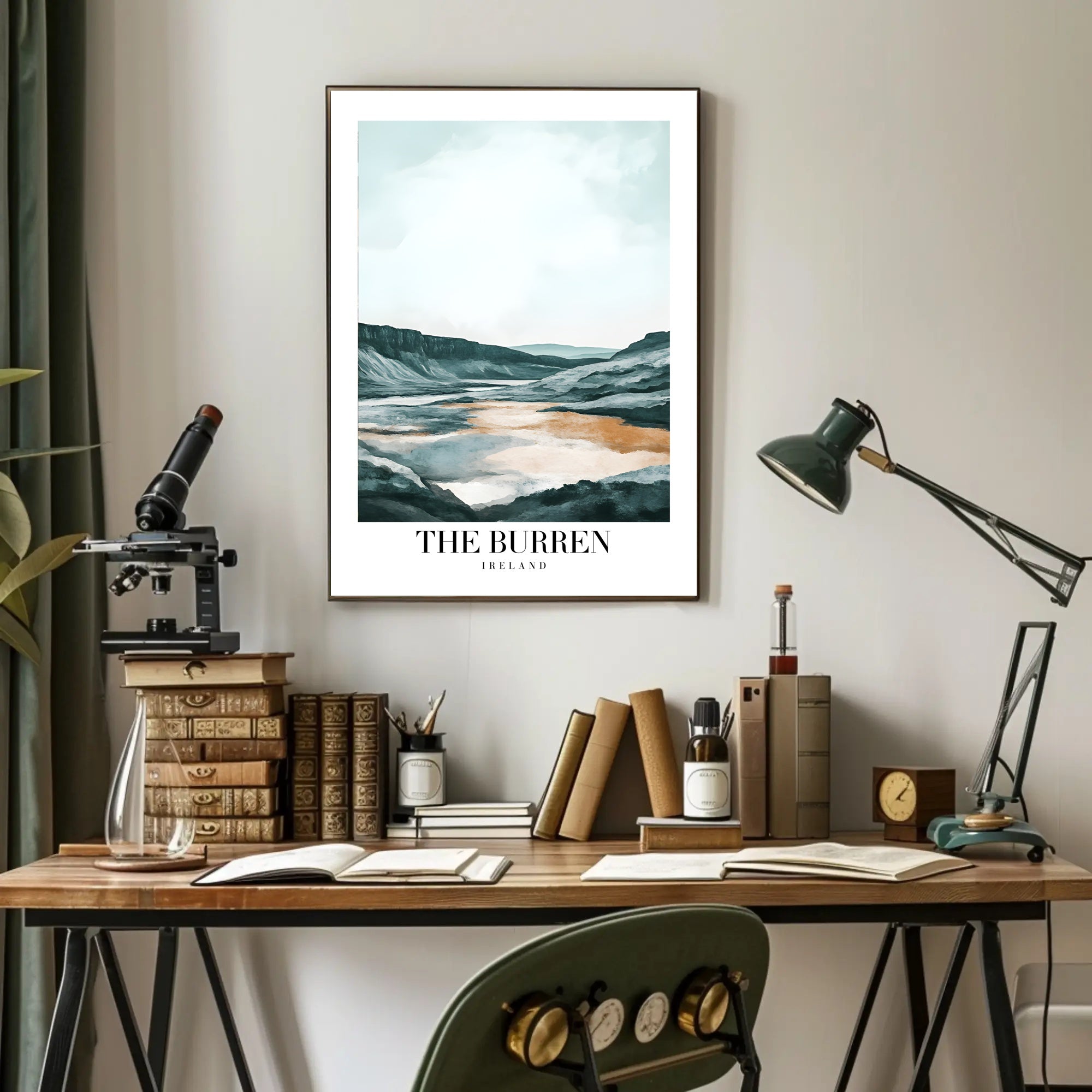 Breathtaking Watercolor Burren Landscape Travel Poster PosterGoat