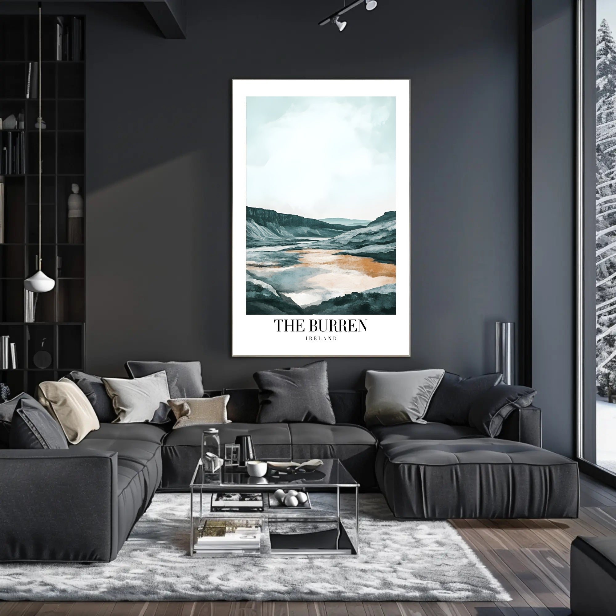 Breathtaking Watercolor Burren Landscape Travel Poster PosterGoat