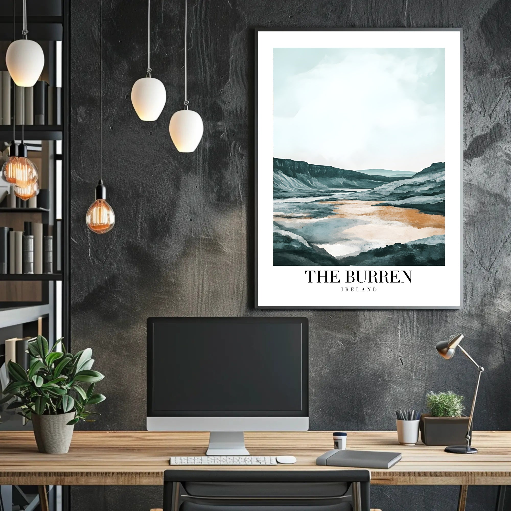 Breathtaking Watercolor Burren Landscape Travel Poster PosterGoat