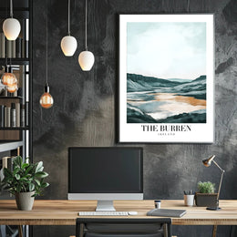 Breathtaking Watercolor Burren Landscape Travel Poster PosterGoat