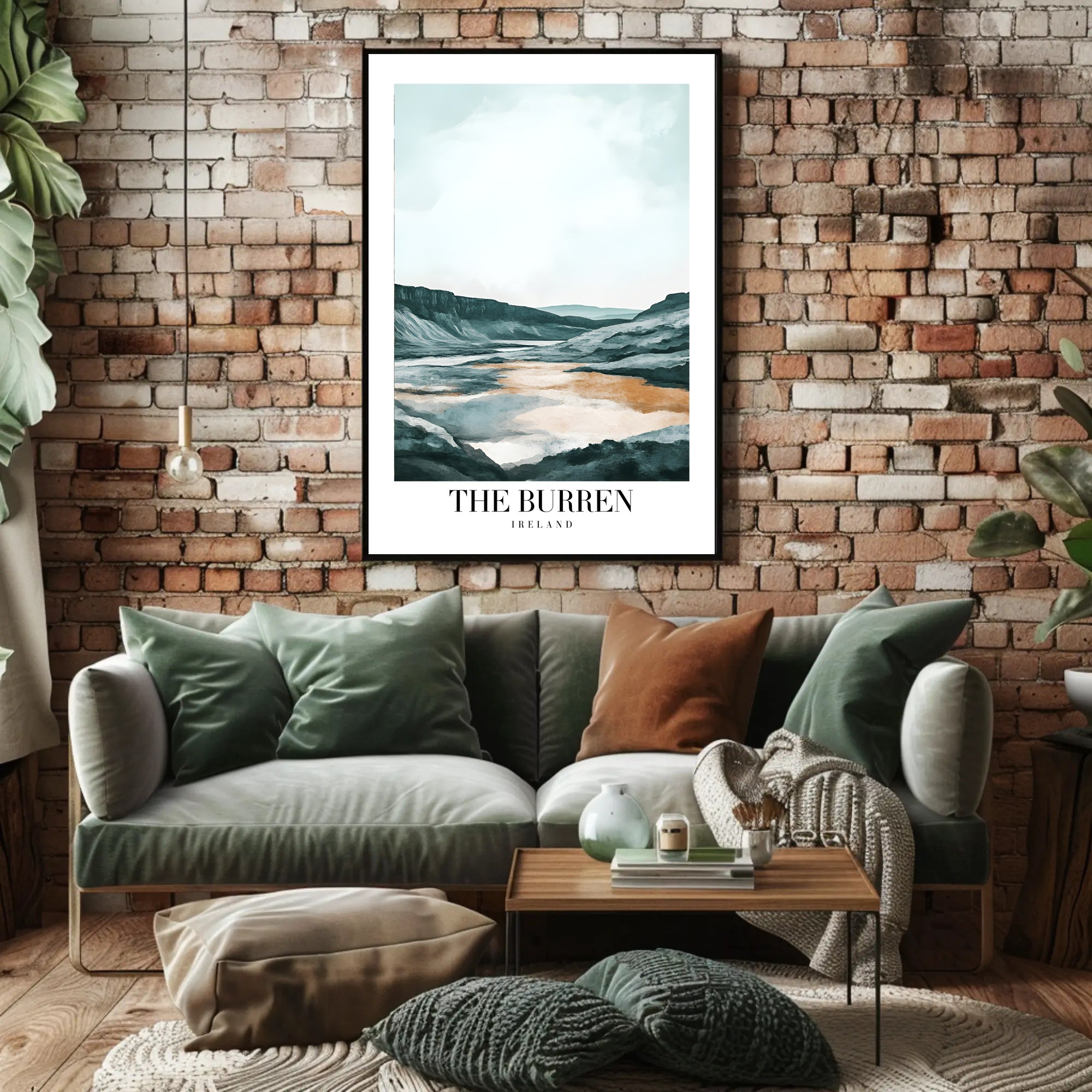 Breathtaking Watercolor Burren Landscape Travel Poster PosterGoat