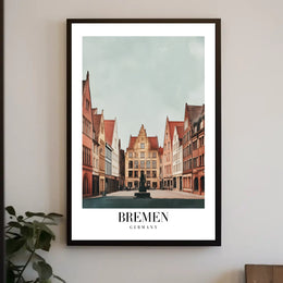 Bremen Urban Scene Modern Travel Poster PosterGoat
